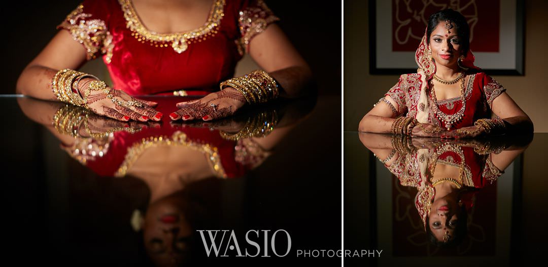 07-Indian-wedding-chicago-rosemont-bride-portrait-preparation Indian Wedding at Rosemont Convention Center - Arya and Arpit