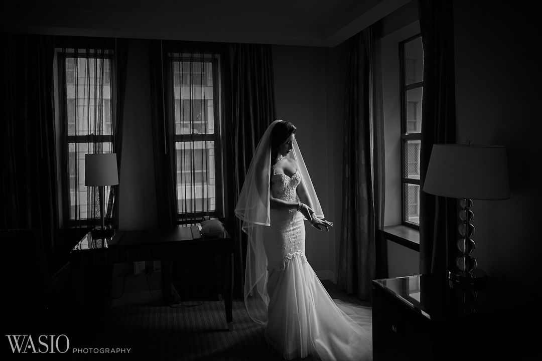 12-bride-wedding-day-preparation-veil-hotel Knickerbocker Hotel, Chicago Wedding - Magdalynn + Joseph