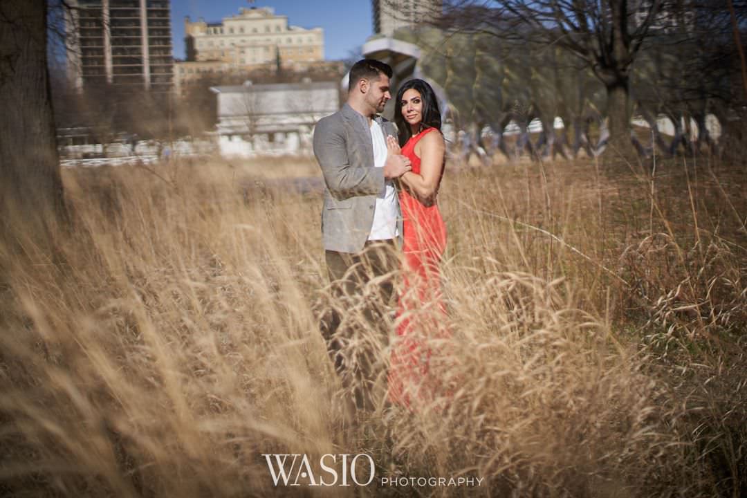 12-chicago-engagement-sunrise-red-dress-elegant Chicago Sunrise Engagement Session - Sara + Peter