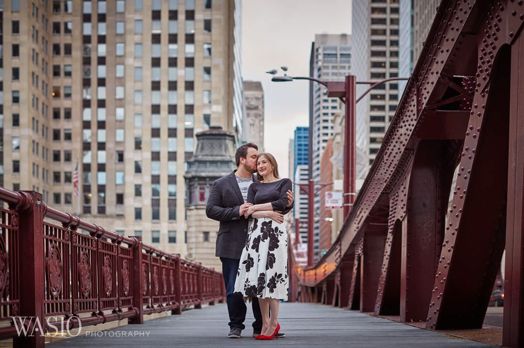 14-Chicago-engagement-photographer-bridge-lasalle Spring Engagement session - Stephanie + Zach