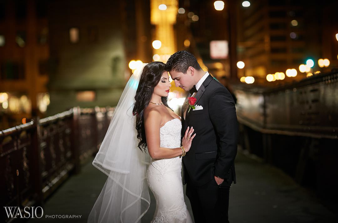 18-night-photo-canon-portrait-chicago-riverwalk Knickerbocker Hotel, Chicago Wedding - Magdalynn + Joseph