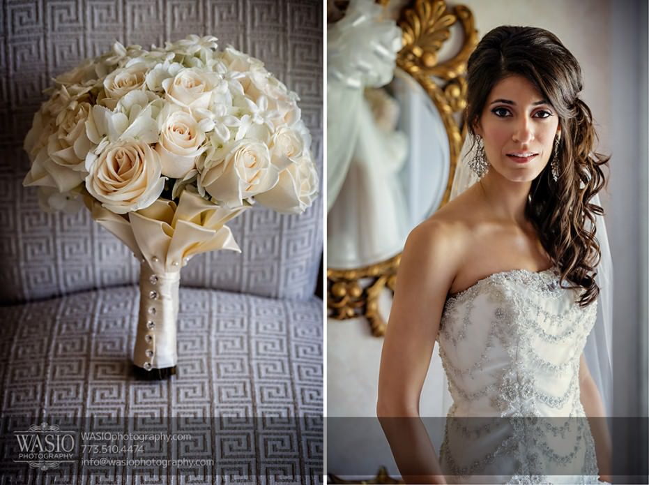 Chciago-Greek-Wedding-Venutis-0381-bride-portrait-bouquet-detail-931x695 Greek Wedding at Venuti's - Tanya + Nick
