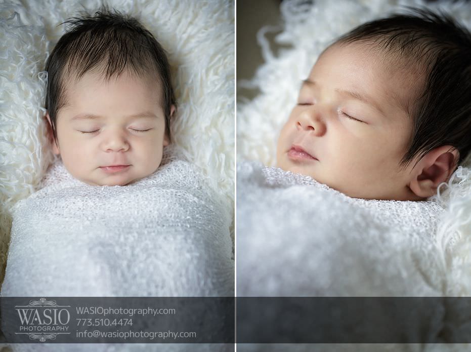 Chicago-newborn-photography-swaddle-girl-cute-sleeping-smile-white-blanket-093 Chicago Newborn Photography