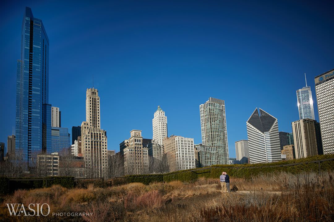 chicago-skyline-wide-angle-gay-engagement Chicago same sex engagement - Jeffrey + Brandon