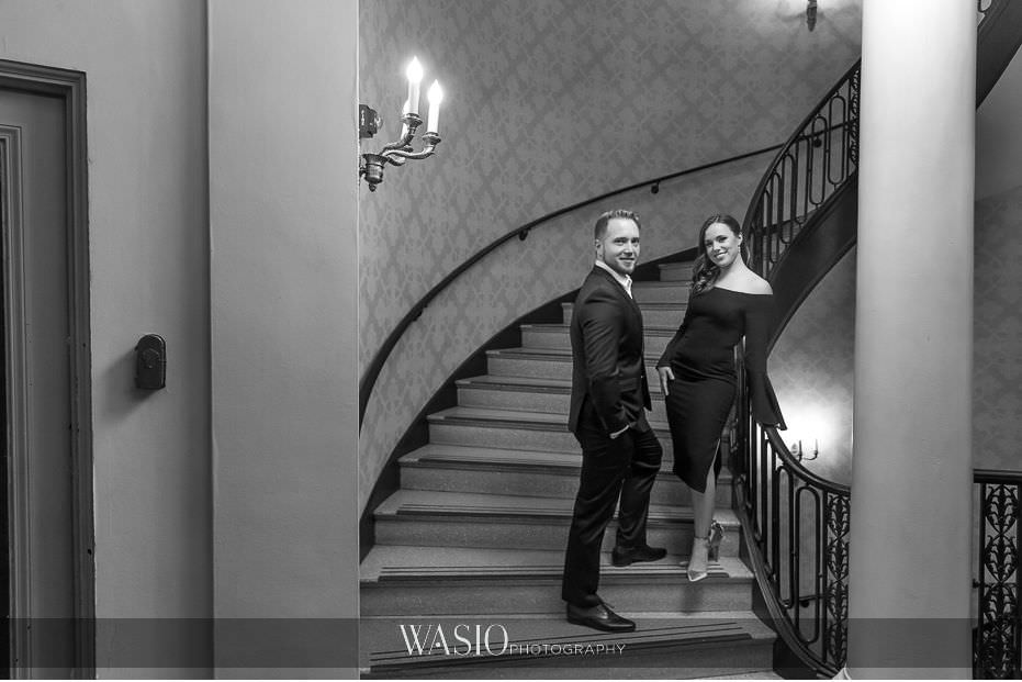 evening-engagement-photos-black-white-photograph-Palmer-house-Hilton-Hotel-classic-portrait-64 Evening Engagement Photos - Izabela and Marcin